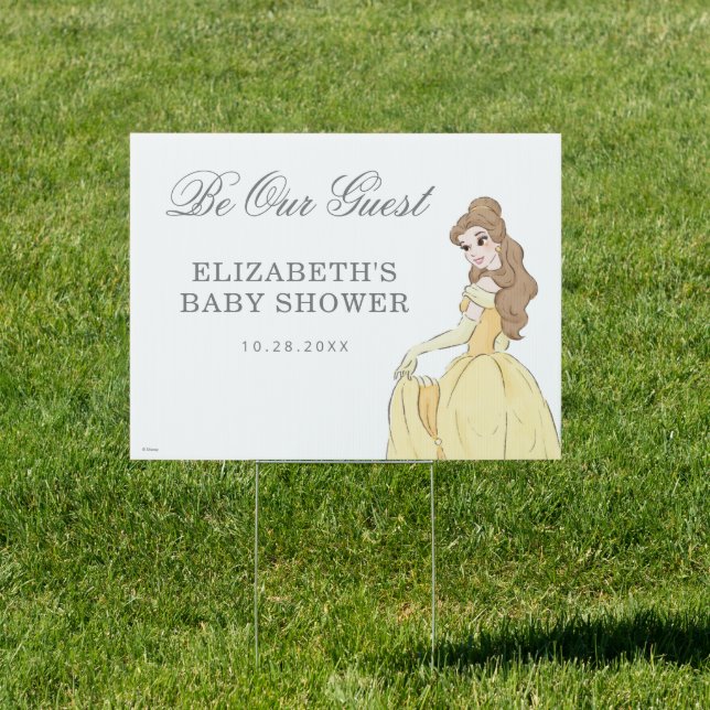 Beauty and the Beast | Be Our Guest Baby Shower Sign (Insitu)