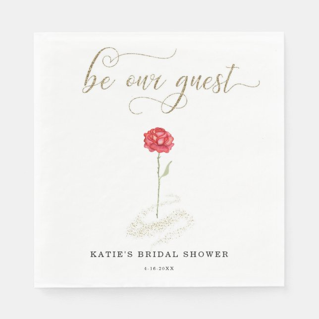 Beauty and the Beast Be Our Guest Napkins (Front)