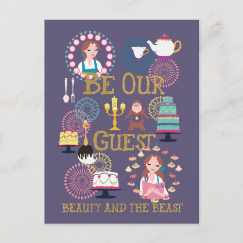 Beauty And The Beast  Be Our Guest Postcard