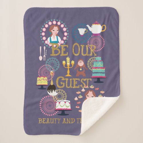 Beauty And The Beast  Be Our Guest Sherpa Blanket