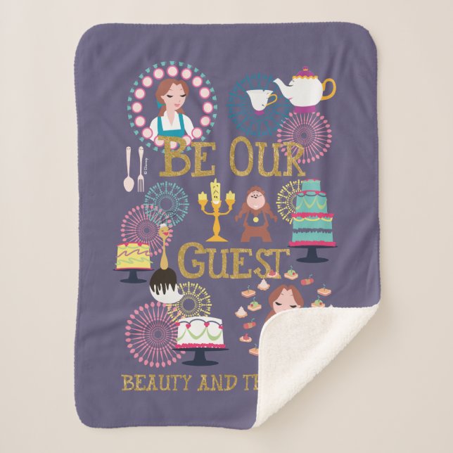 Beauty And The Beast | Be Our Guest Sherpa Blanket (Front)
