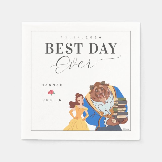 Beauty and the Beast Best Day Ever Wedding Napkins (Front)