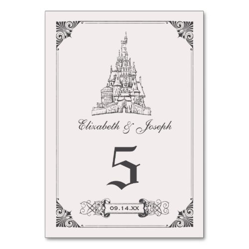 Beauty and the Beast  Castle Wedding Table Number