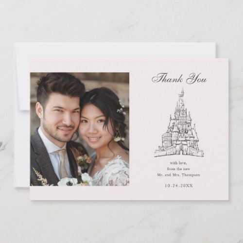 Beauty and the Beast Castle Wedding Thank You Card