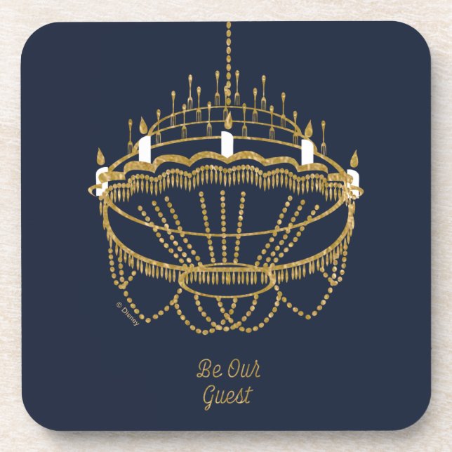 Beauty and the Beast | Chandelier - Be Our Guest Beverage Coaster (Front)