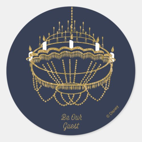 Beauty and the Beast  Chandelier _ Be Our Guest Classic Round Sticker