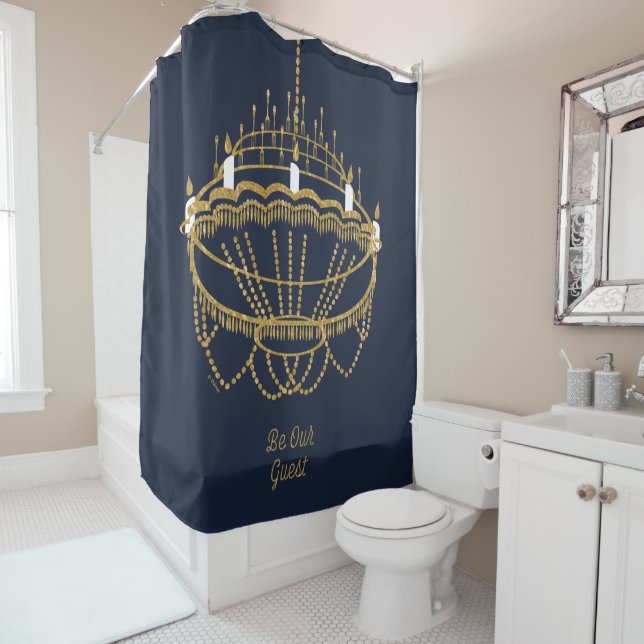 Beauty and the Beast | Chandelier - Be Our Guest Shower Curtain (In Situ)