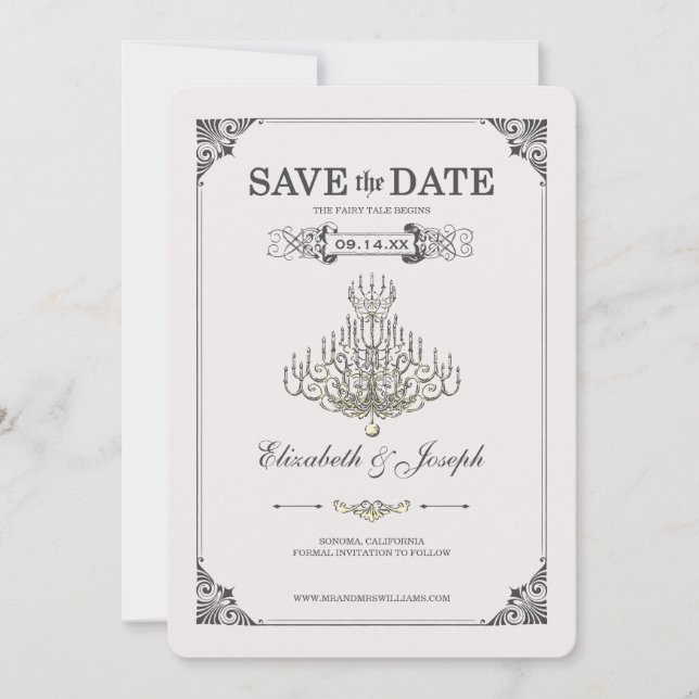 Beauty and the Beast | Chandelier - Save the Date (Front)