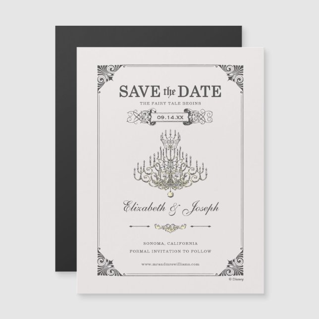 Beauty and the Beast | Chandelier - Save the Date Magnetic Invitation (Front/Back)