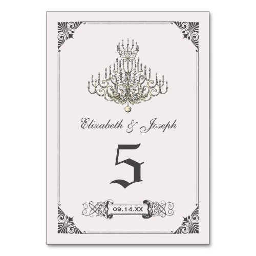 Beauty and the Beast  Chandelier Table Number