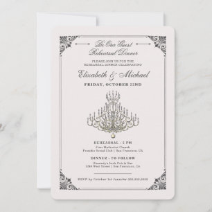 Beauty and the Beast Chandelier Wedding Rehearsal Invitation