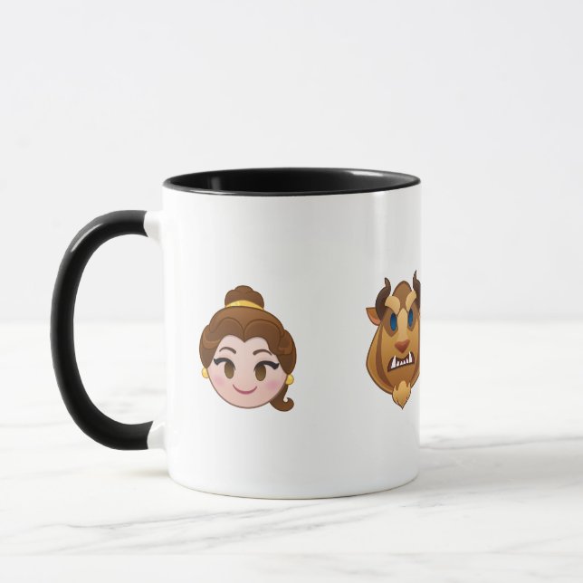 Beauty and the Beast Emoji | Belle, Beast, Lumiere Mug (Left)
