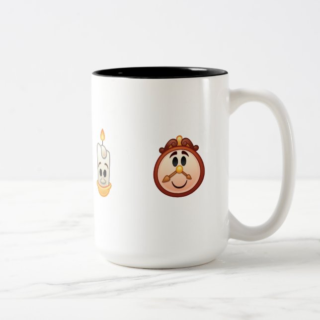 Beauty and the Beast Emoji | Belle, Beast, Lumiere Two-Tone Coffee Mug (Right)