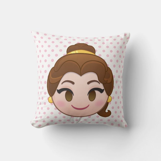 Beauty and the Beast Emoji | Belle Throw Pillow (Front)
