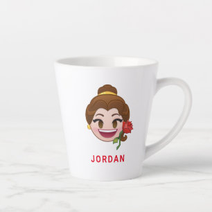 Beauty and the Beast Emoji   Belle with Rose Latte Mug