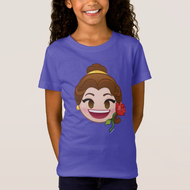 Beauty and the Beast Emoji | Belle with Rose T-Shirt (Front)