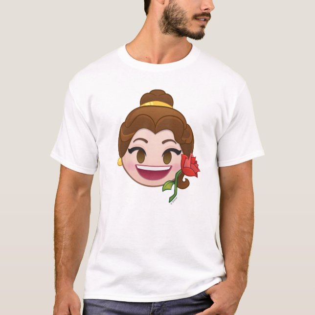Beauty and the Beast Emoji | Belle with Rose T-Shirt (Front)