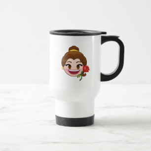 Beauty and the Beast Emoji Belle with Rose Travel Mug