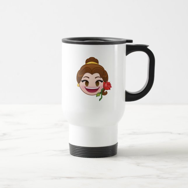 Beauty and the Beast Emoji | Belle with Rose Travel Mug (Right)