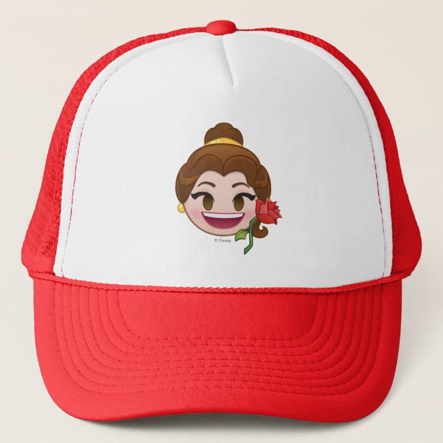Beauty and the Beast Emoji | Belle with Rose Trucker Hat (Front)