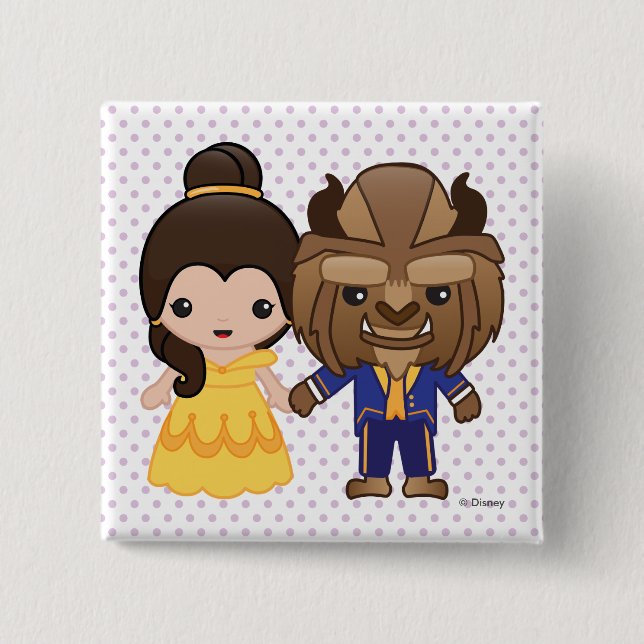 Beauty and the Beast Emoji Button (Front)
