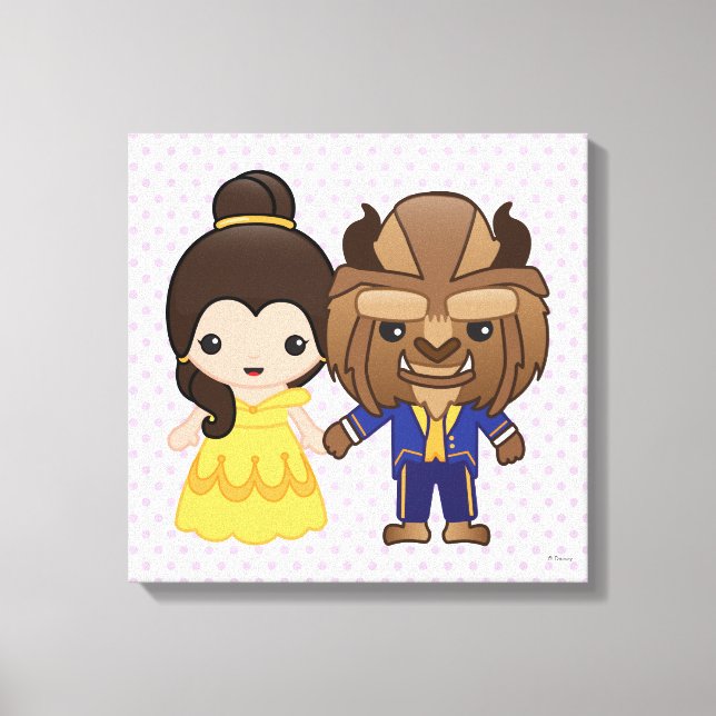 Beauty and the Beast Emoji Canvas Print (Front)