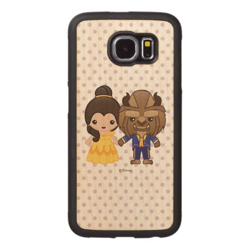 Beauty and the Beast Emoji Carved Wood Samsung Galaxy S6 Case