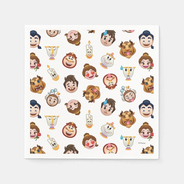 Beauty and the Beast Emoji | Character Pattern Napkins (Front)