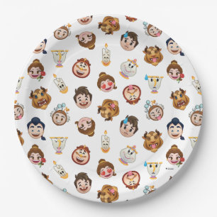 Beauty and the Beast Emoji Character Pattern Paper Plates