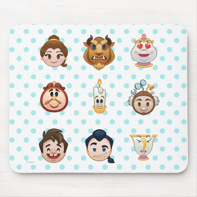 Beauty and the Beast Emoji | Characters Mouse Pad (Front)