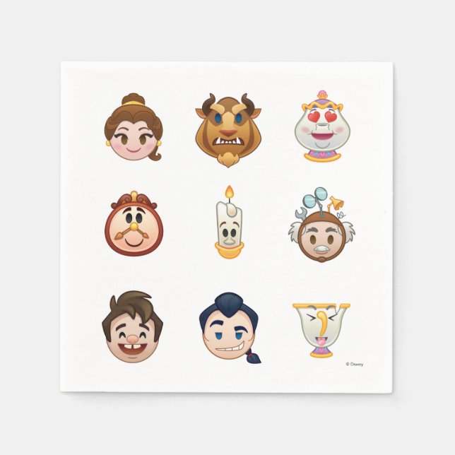 Beauty and the Beast Emoji | Characters Napkins (Front)