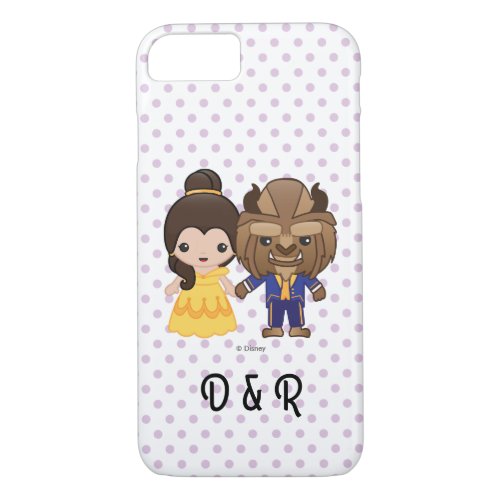 Beauty and the Beast Emoji  His  Hers Initials iPhone 87 Case