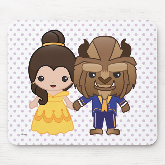Beauty and the Beast Emoji Mouse Pad (Front)