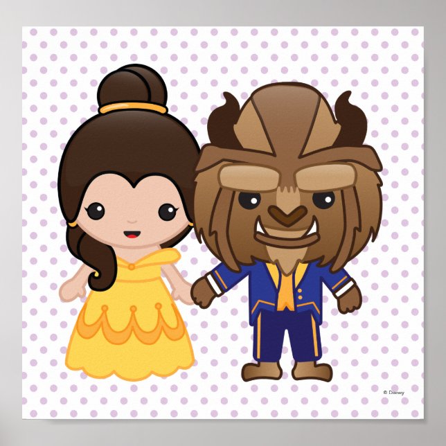 Beauty and the Beast Emoji Poster (Front)