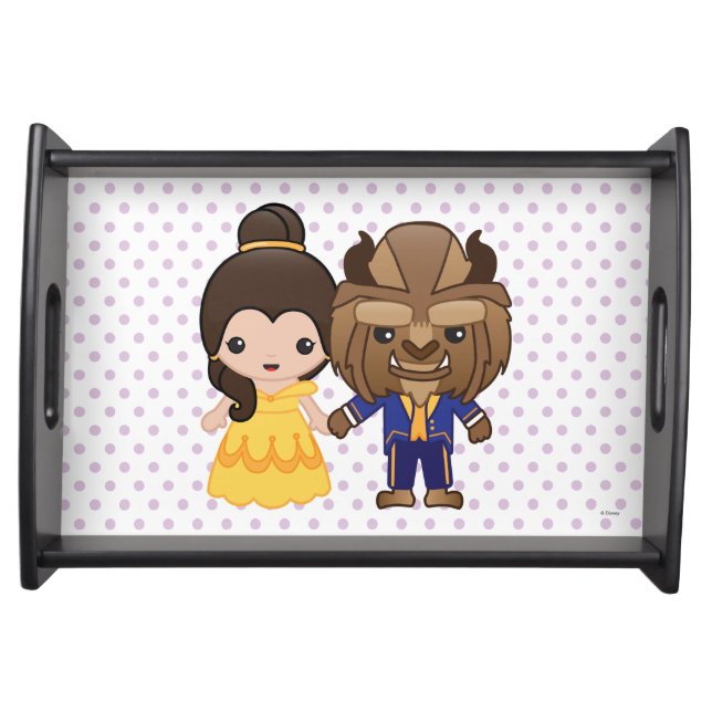 Beauty and the Beast Emoji Serving Tray (Front)