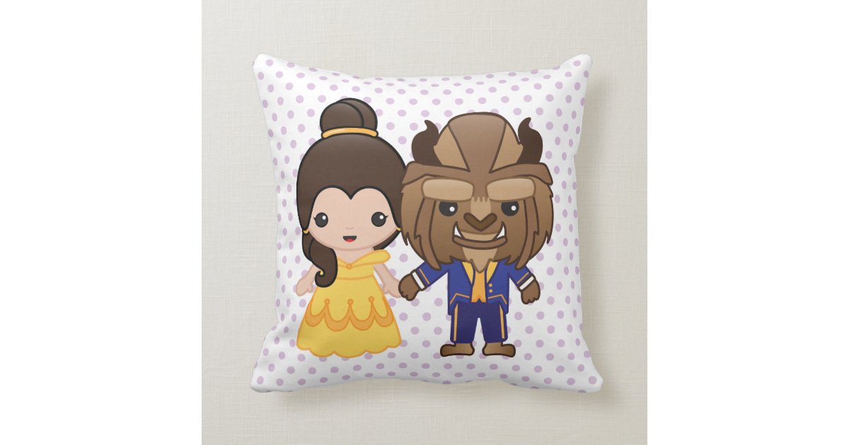 Beauty And The Beast Emoji Throw Pillow Zazzle Com