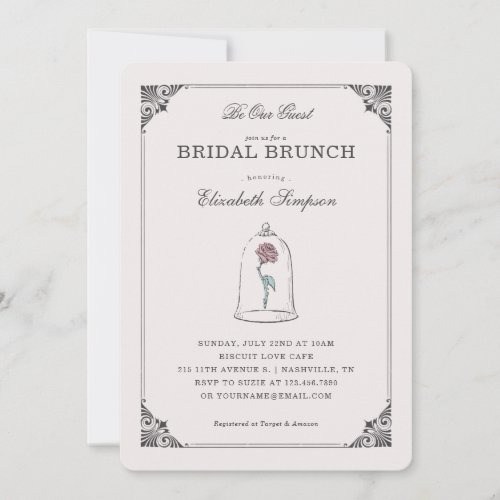 Beauty and the Beast  Enchanted Bridal Brunch Invitation