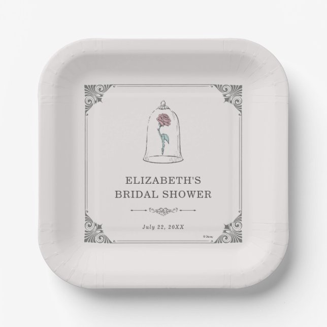 Beauty and the Beast | Enchanted Bridal Paper Plates (Front)