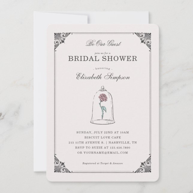 Beauty and the Beast | Enchanted Bridal Shower Invitation (Front)