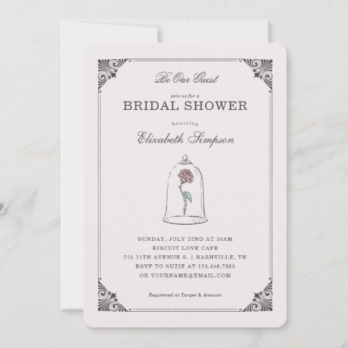 Beauty and the Beast  Enchanted Bridal Shower Invitation