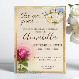 Beauty and the Beast Enchanted Fairy Tale Party In Invitation