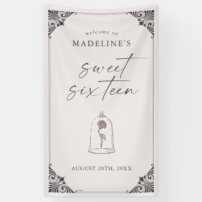 Beauty and the Beast | Enchanted Rose Sweet 16 Banner (Vertical)