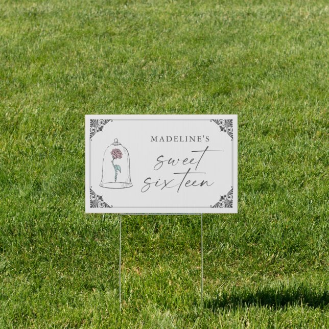 Beauty and the Beast | Enchanted Rose Sweet 16 Sign (Insitu)