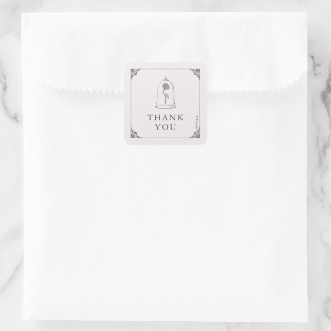 Beauty and the Beast | Enchanted Rose Sweet 16 Square Sticker (Bag)