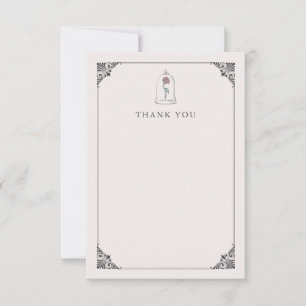 Beauty and the Beast Enchanted Rose Sweet 16 Thank You Card