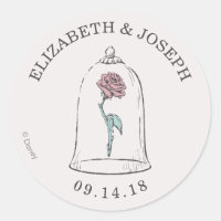 Beauty and the Beast | Enchanted Rose Wedding Classic Round Sticker