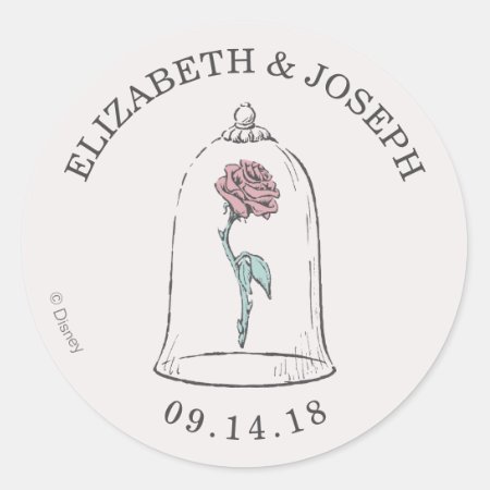 Beauty And The Beast | Enchanted Rose Wedding Classic Round Sticker