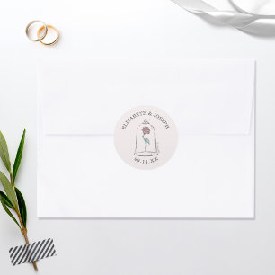 Beauty and the Beast   Enchanted Rose Wedding Classic Round Sticker