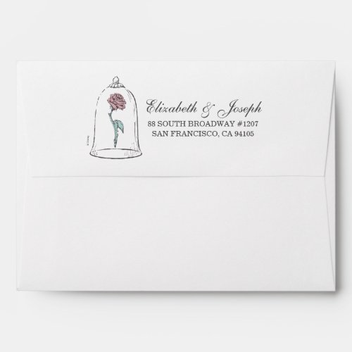 Beauty and the Beast  Enchanted Rose Wedding Envelope