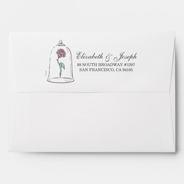 Beauty and the Beast | Enchanted Rose Wedding Envelope (Back (Top Flap))